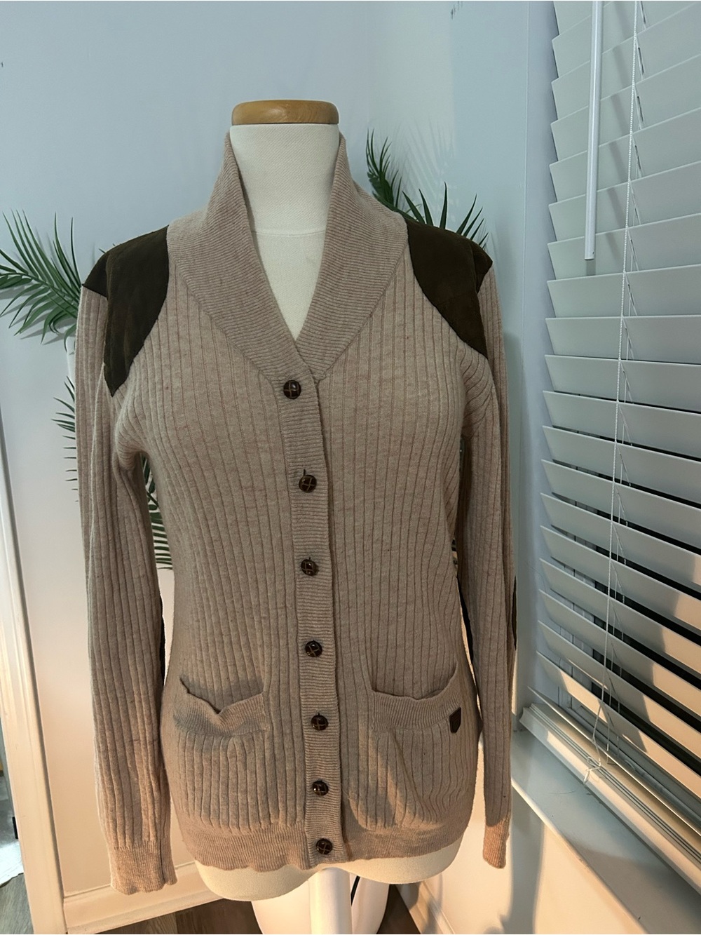 Dubarry of Ireland Lambswool Equestrian Cardigan Sweater UK 14